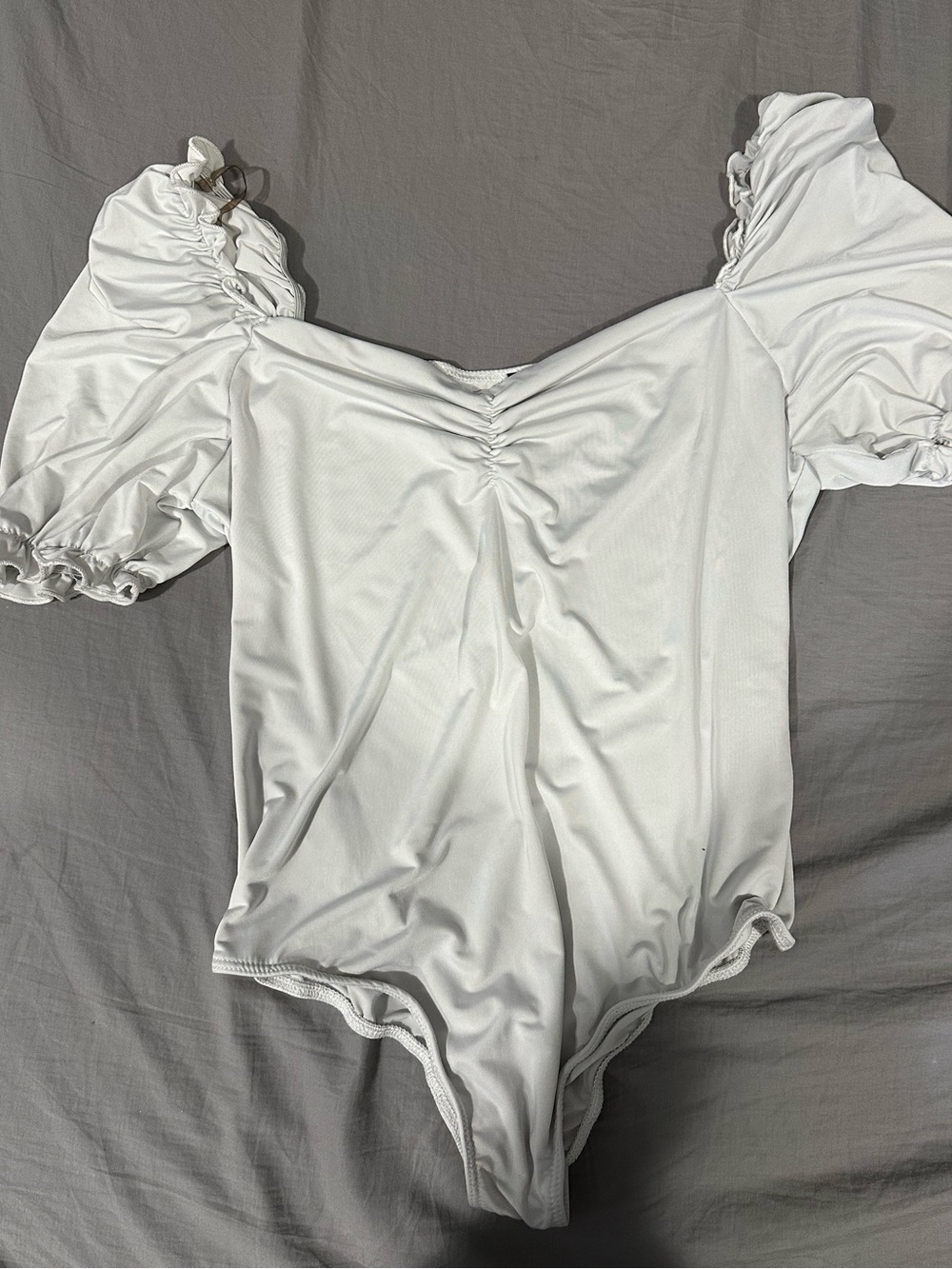 Otherwild White Puff Sleeve Bodysuit